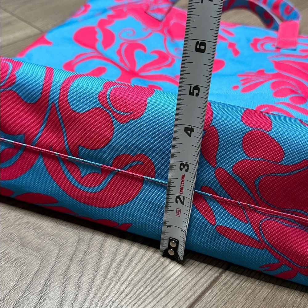 Lilly Pulitzer For Estee Lauder Tote Bag Blue Red - Picture 10 of 11